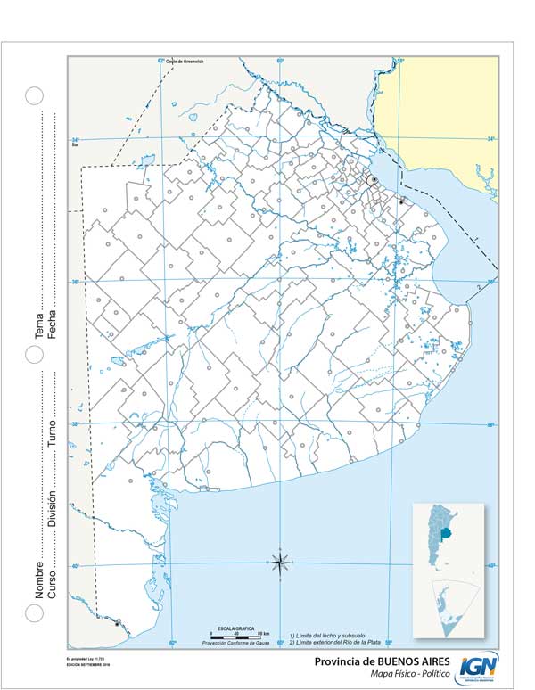 MAPA N*5 DIVISION POLITICA BUENOS AIRES